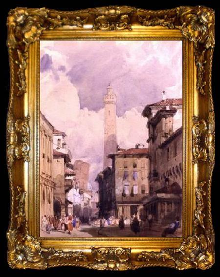 framed  unknow artist European city landscape, street landsacpe, construction, frontstore, building and architecture.351, ta009-2